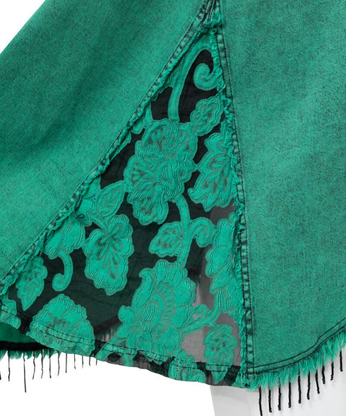 Lace Blocking Skirt